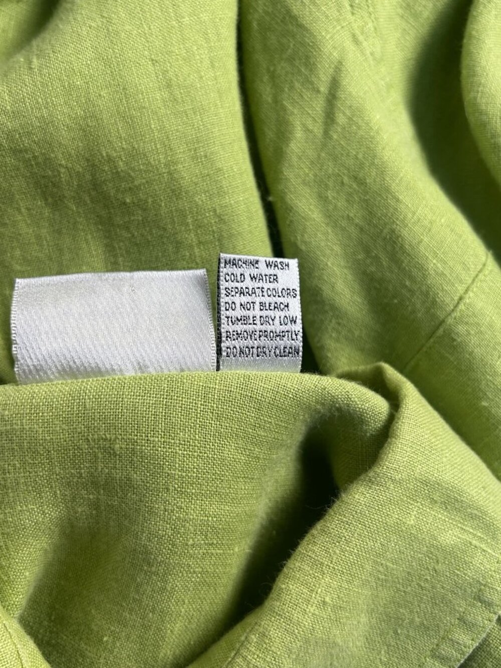 Chico's Design Womens Green Button-Down 100% Linen Shirt Size 3 Long Sleeve Top - Picture 5 of 8